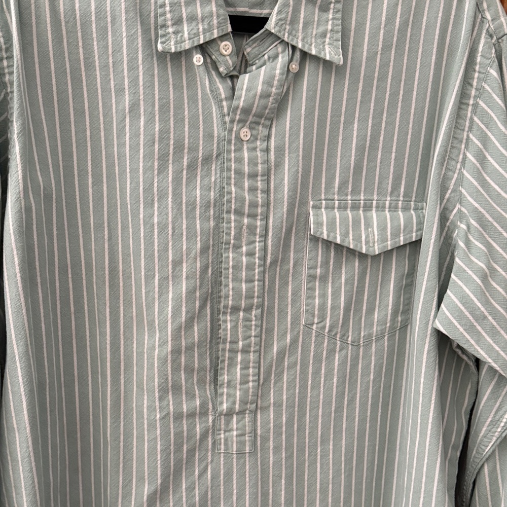 Ralph Lauren Mint Striped Pullover Shirt - 100% cotton - university Oxford - Picture 7 of 7